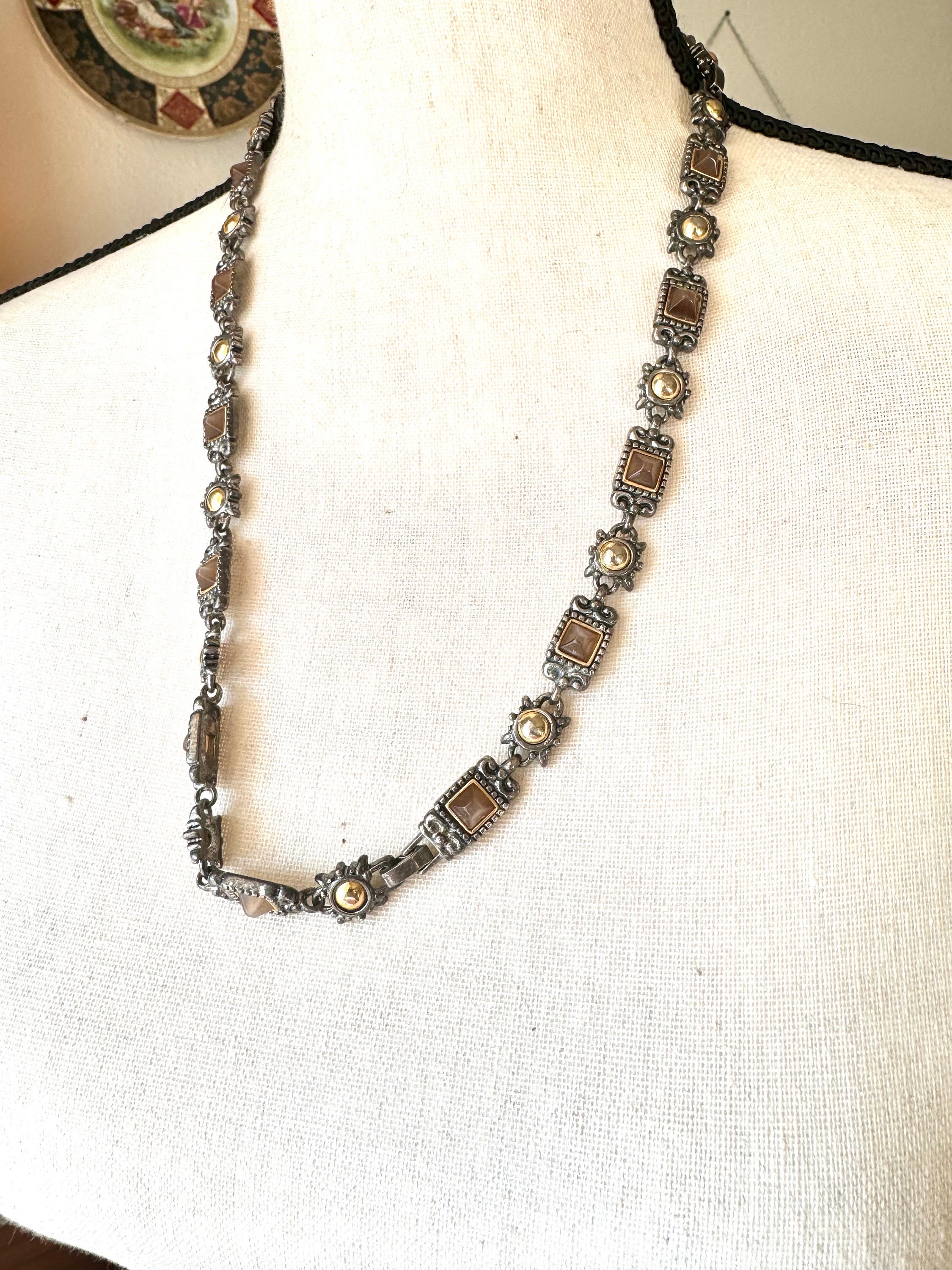 Vintage Premier Designs Gold Sun Oxidized Look Silver Tone Necklace (P ...