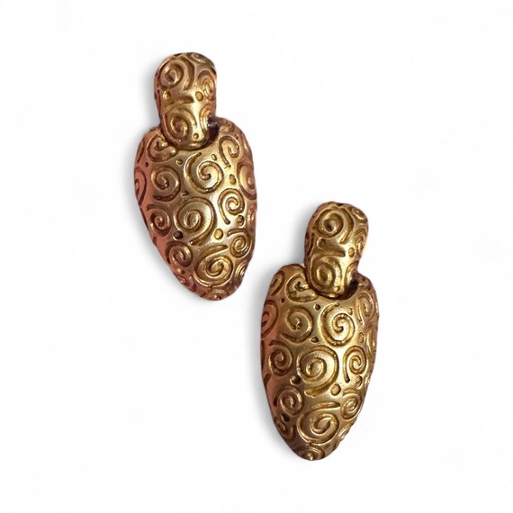 Givenchy Door Knocker Style Etruscan Byzantine Matte Gold Tone