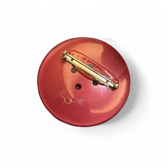 Artisan Made Brooch Made From Lucite Button and C… - image 4