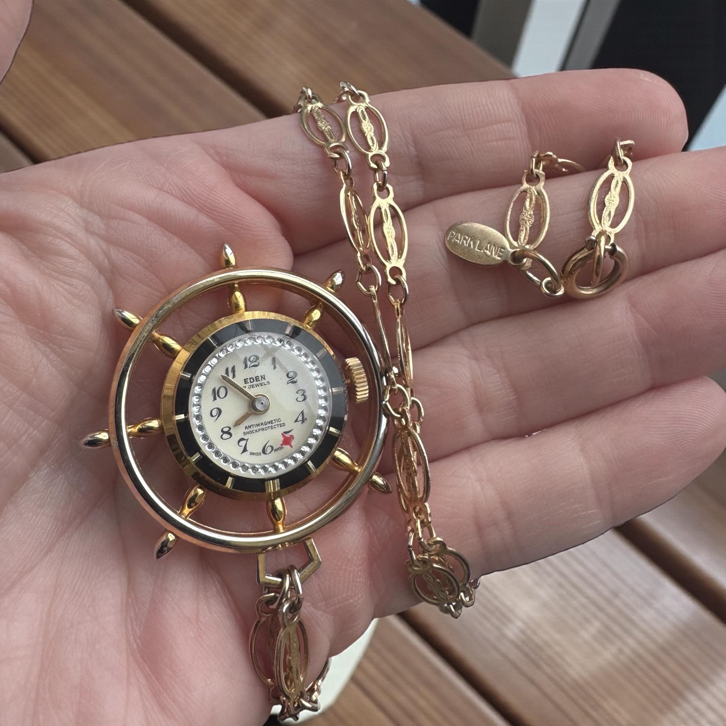 SEIKO PENDANT WATCH ペンダント 時計 SEIKO PENDANT WATCH（セイコー ペンダントウォッチ）唐草模様 紺文字