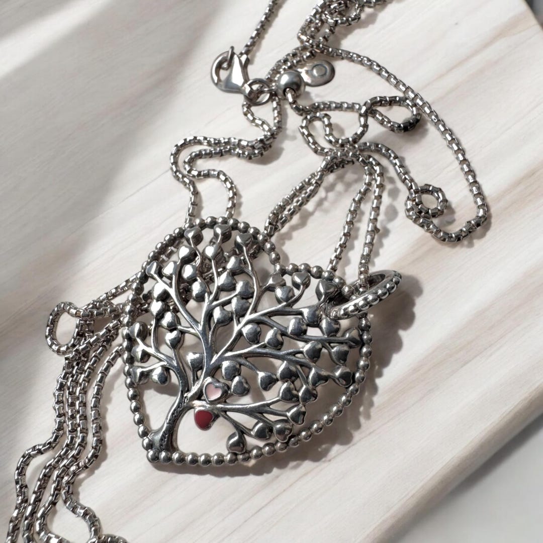 Enamel Pandora Necklace Tree Of Love Retired Pandora Tree Of Life