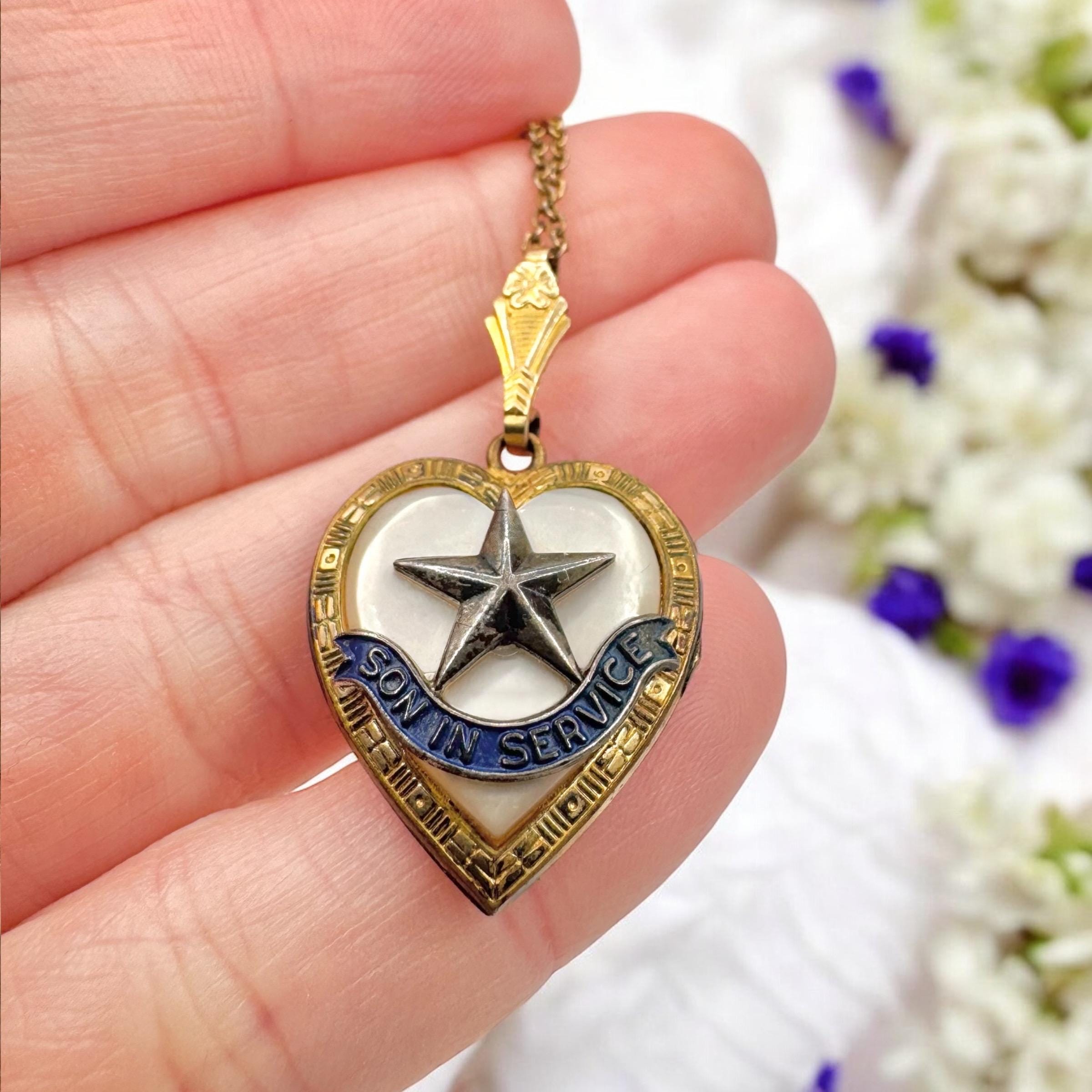 【最終値下げ】40s Sweet Heart Jewelry WWII US WWII US Military Sweetheart Locket-vintage 1940s Son in