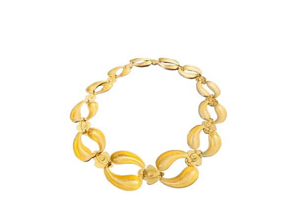 Vintage Shiny Gold Tone Linked Articulating Neckl… - image 4