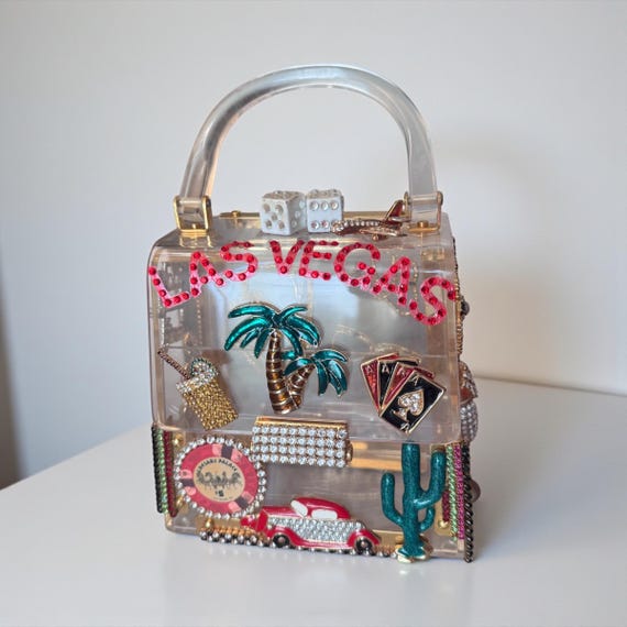 Julliet Massey Las Vegas Souvenir Clear Perspex Box Bag - Etsy Israel
