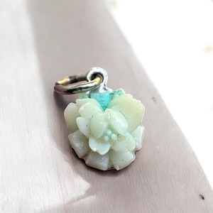 Vintage Older Virgin Mary Blue Enameled Silver Pendant with Flower on Front Side Unique Charm