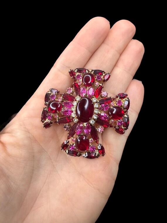 ヴィンテージ 署名なし アリス・キャヴィネス マルタ十字ブローチ