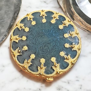 Vintage 1976 Youth-Dew Estée Lauder Royal Enamel Gold Tone Solid Perfume