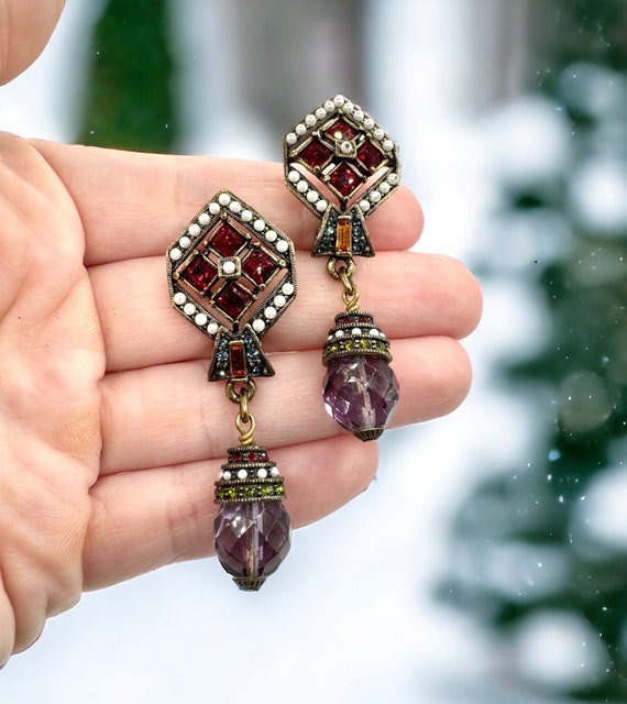 Heidi Daus Sparkly Rhinestone Drop Dangle Clip on Earrings 2 1 2 Etsy Canada
