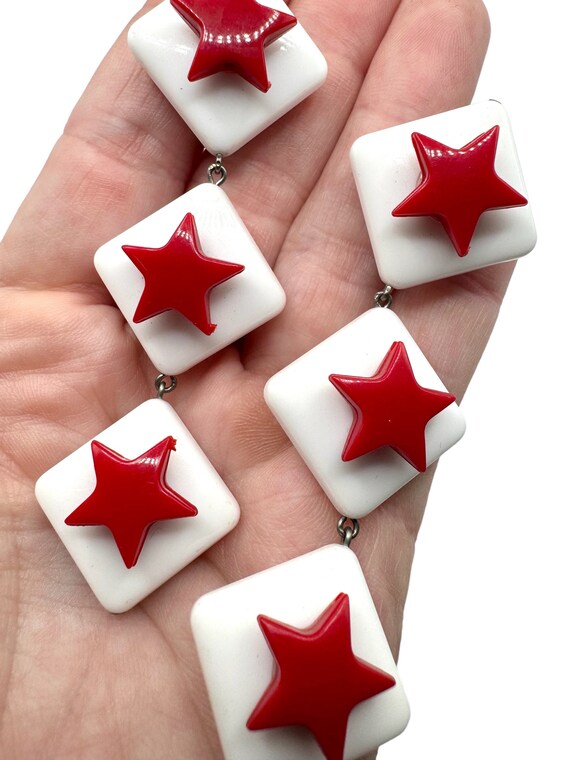 Vintage 3.5” Long Fourth of July Star Charm Lucit… - image 2