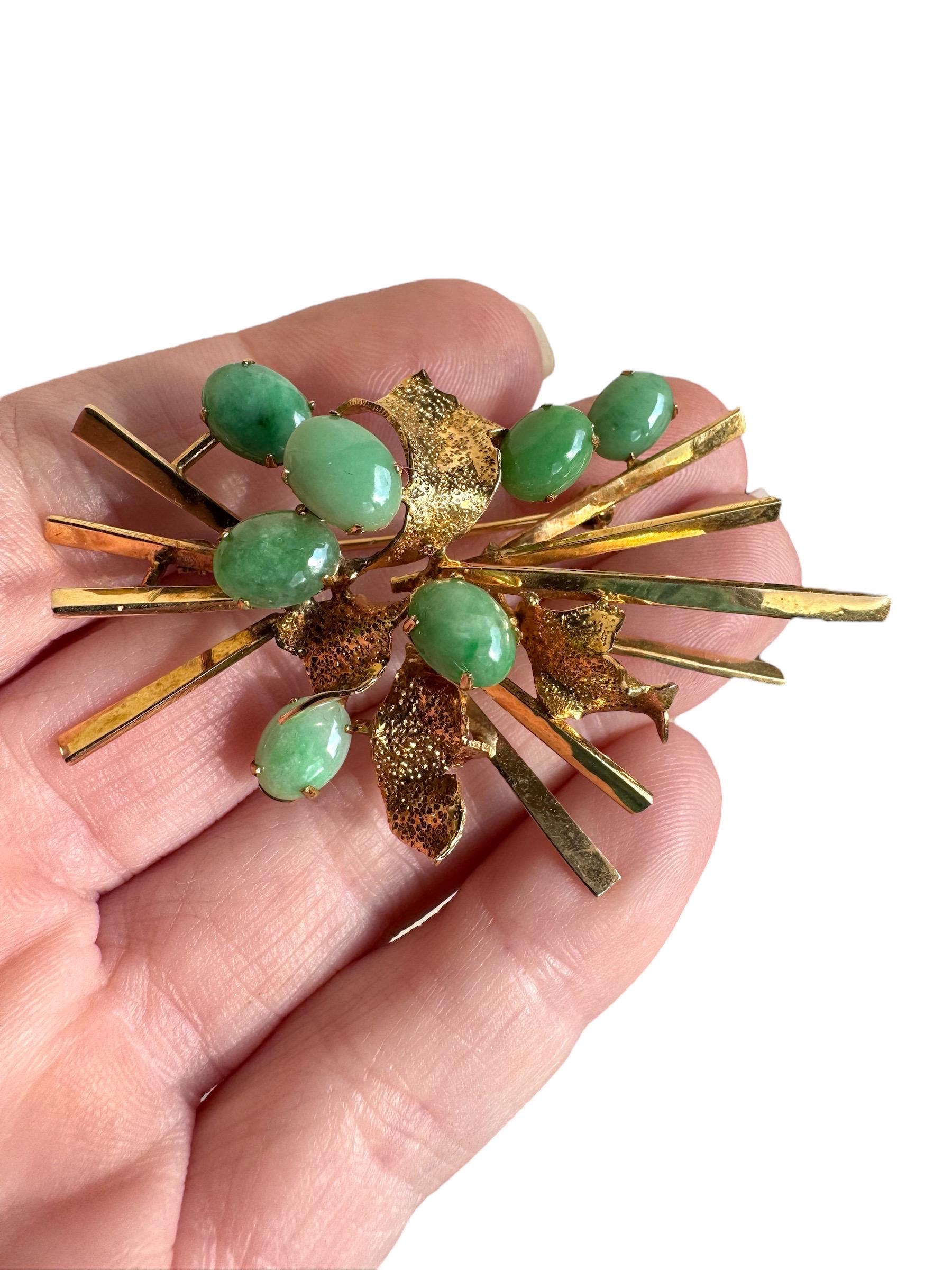 Broche Asiatique Vintage En Métal Doré - Fille, Occasion Avec Traces D'usure