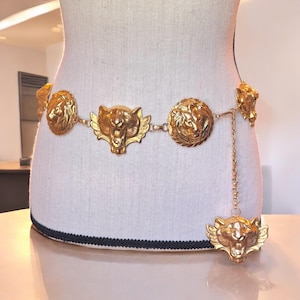 Rare Vintage Christian Dior Gold Tone Metal Chain Link Belt  display picture 3