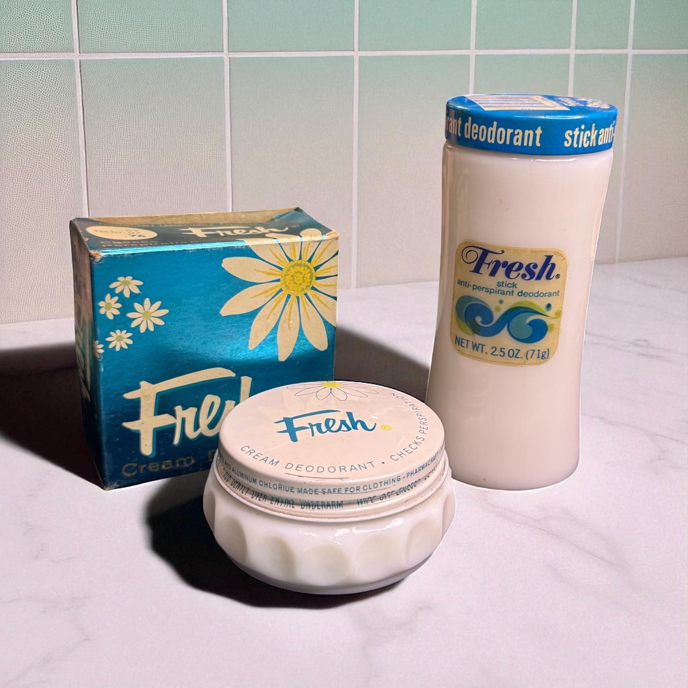 Vintage Cream Deodorant and Stick Deodorant Set for Display Only