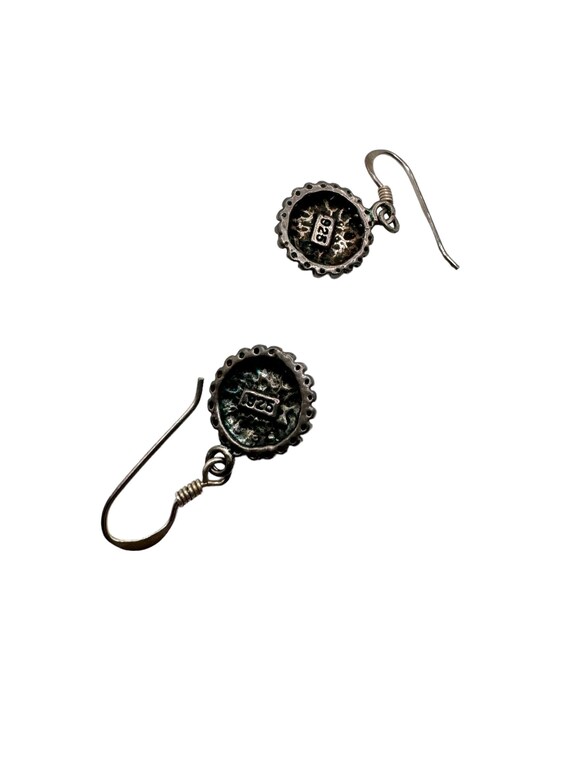 Lab Created Opal Sterling Silver Dangle Earrings … - image 3