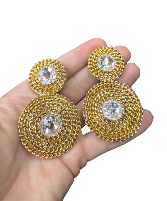 Jay Feinberg Gold tone Spiral Textured Round Clip-On Earrings Jay Feinberg (strongwater) Etruscan Revival Colorful Enamel  main image 4
