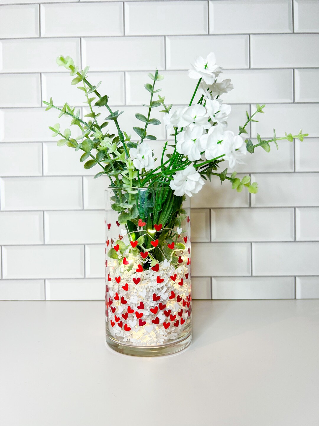 Valentine's Day Tabletop Decor Floral Home Decor Love Gift Glass