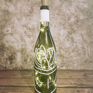 Succulent Wine Bottle Light with On/Off Switch