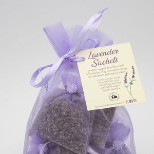 Lavender Sachet set of 6, organic Sequim Lavender