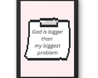 Gott ist rosa Digitaldruck | Trendige christliche Frau zum Ausdrucken