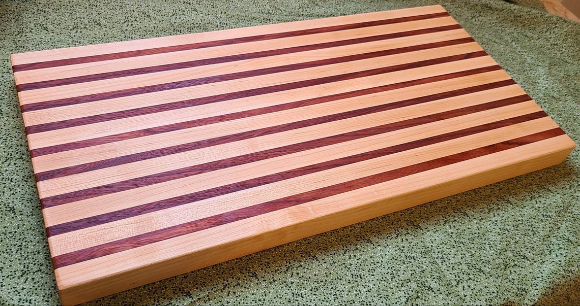 Maple and red zebra wood cutting board Etsy