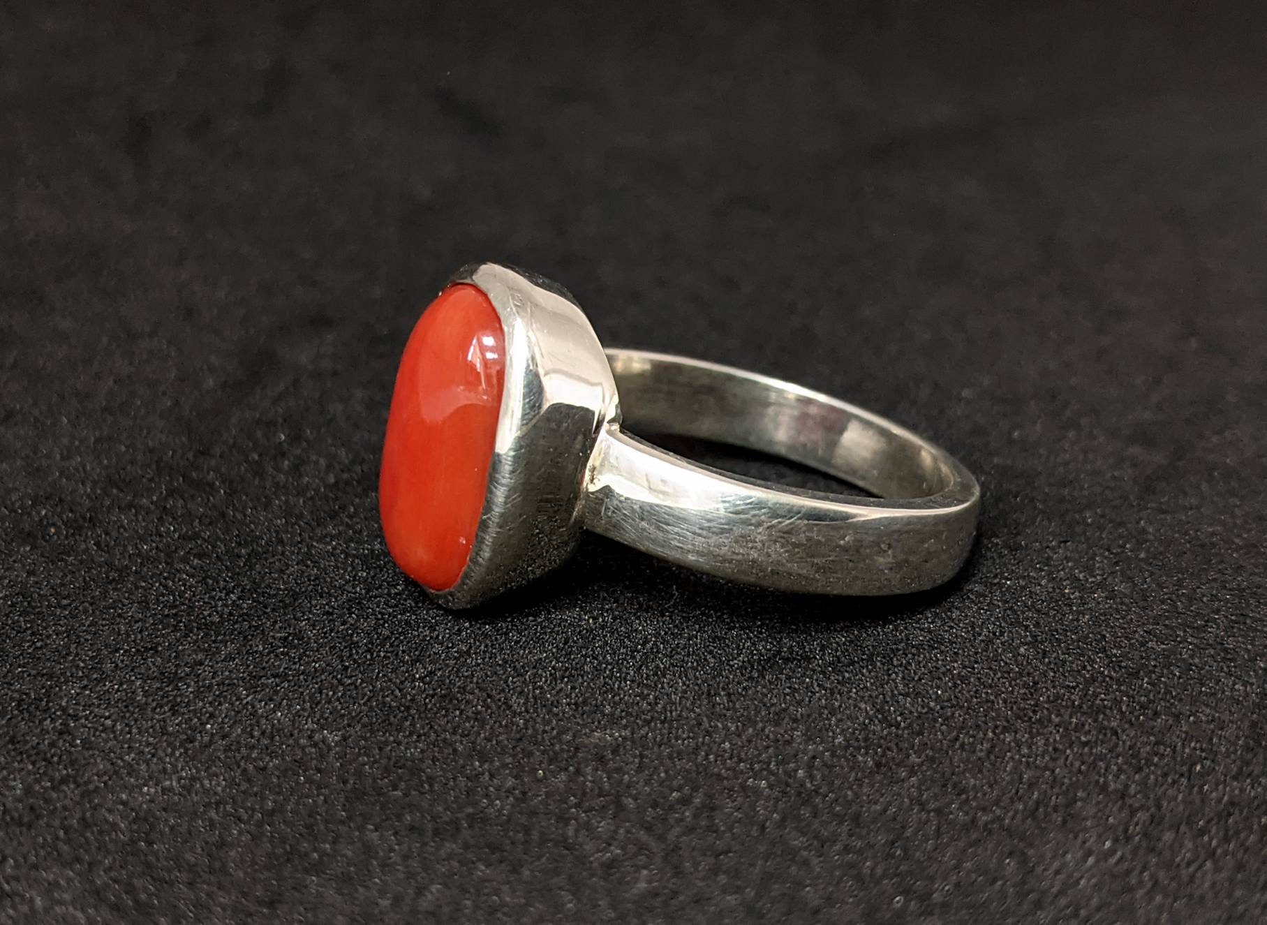 Natural Red Coral Silver Ring | Certified Moonga Mangal Dosh Mars