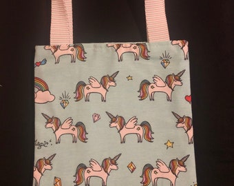 Dog Bag Mini Kids Childs Tote Bag in Labrador Dog PVC Oilcloth Dogs and Dots Gift Bag Mini Shopper