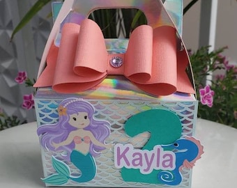 Mermaid party favor box, Mermaid treat box, Mermaid birthday box, Mermaid goody box, Mermaid Party box, Mermaid party supplies