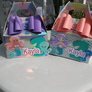 Mermaid Party Favor Box, Mermaid Treat Box, Mermaid Birthday Box ...