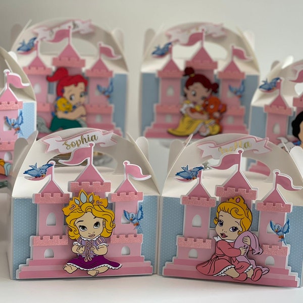 Baby princesses party box, Baby princesses birthday decorations, Baby birthday theme, Princesses treat box, Princesses party box