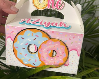 Donut party favor box, Donut birthday theme, Donut birthday decoration, Candyland party favor, Candyland birthday theme, Candyland birthday