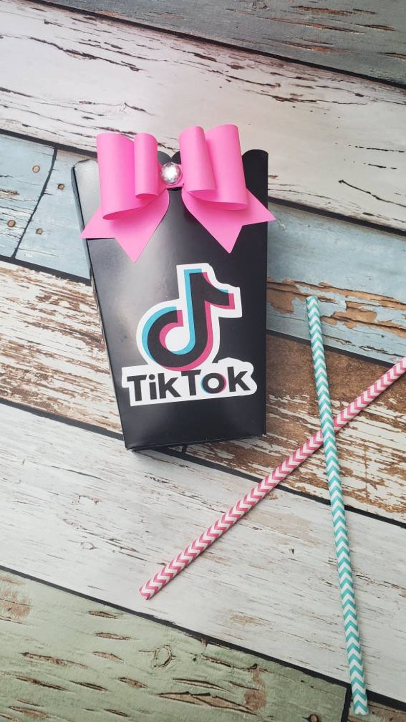 Tik Tok Popcorn Box Tik Tok Party Favor Box Popcorn Box Etsy