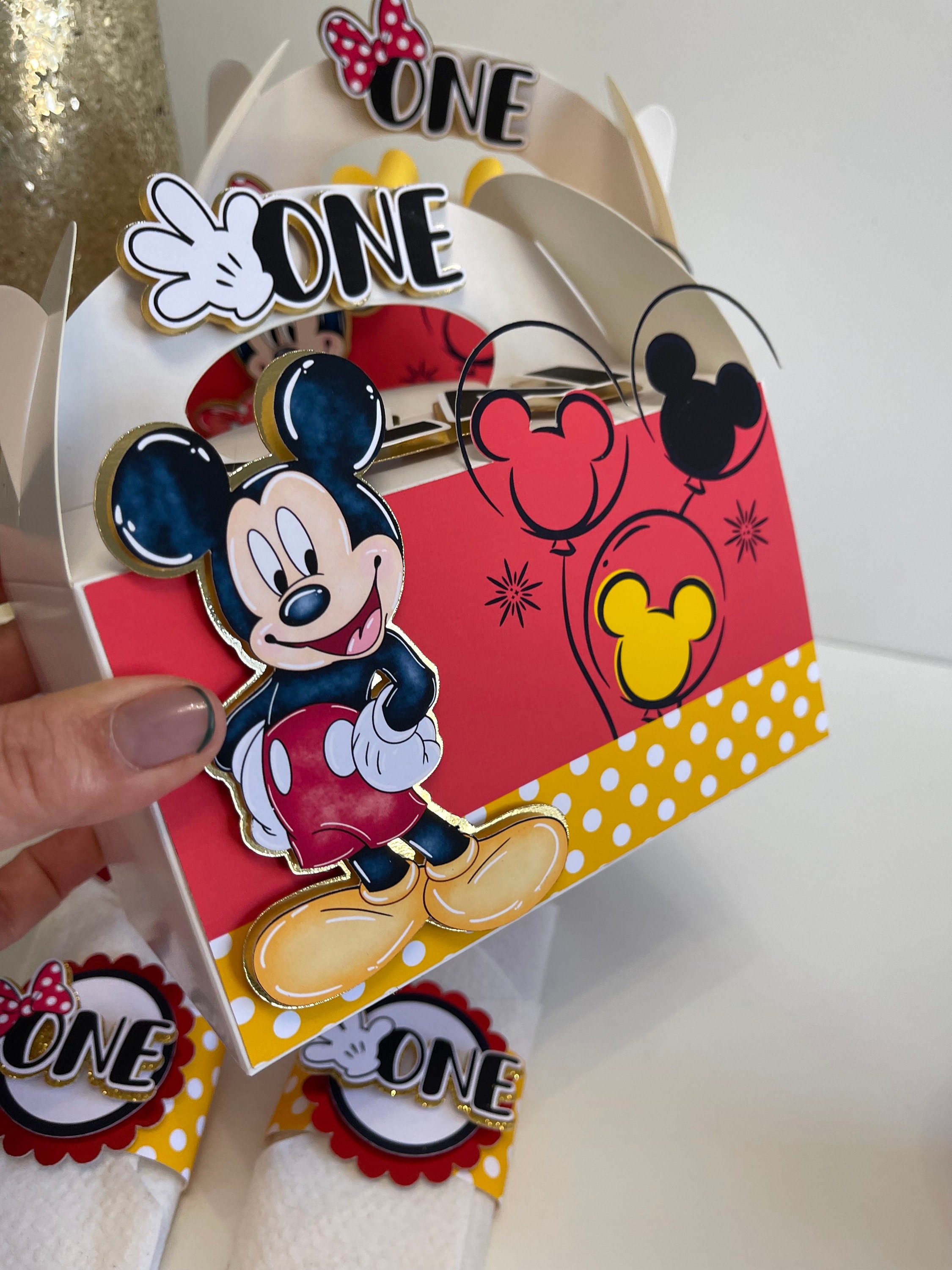 Mickey birthday theme, Mickey party favor box, Mickey birthday decoration, Mickey goody bag, Minnie birthday theme, Minnie party favor,