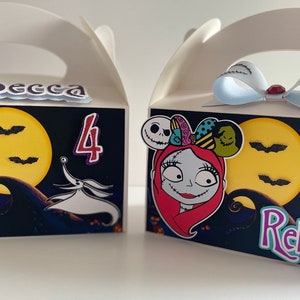 The night before Christmas birthday box, Jack and Sally party favor, Jack and Sally birthday decorations, Halloween party theme