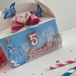 Cinderella party favor box, Cinderella birthday decorations, Cinderella birthday theme, Cinderella goody box, Cinderella party box