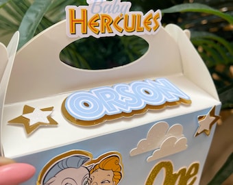 Baby Hercules party box, Baby Hercules goody bag, Baby Hercules birthday theme, Baby Hercules birthday decorations,  Baby Hercules party