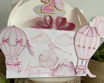 Hot Air Balloon Party Favor Box, Hot Air Balloon Birthday Decorations, Hot Air Balloon Birthday Theme, Hot Air Balloon Goody Box,