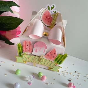 Watermelon goody bag, Watermelon party favor box, watermelon birthday decorations, Watermelon birthday theme, First birthday theme,