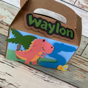 Dinosaur birthday box, Dinosaur theme party,  Dinosaur party favor box, Dinosaur birthday decorations, Dinosaur treat box