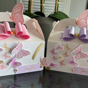 Butterfly party favor box Butterfly birthday Butterfly birthday supplies Butterfly birthday theme Butterfly sixteenth Butterfly 1st birthday