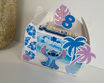Caja de regalos para fiesta de Stitch, Caja de regalos para fiesta de Stitch, Decoraciones de cumpleaños de Stitch, Tema de cumpleaños de Stitch, Caja de regalos de Stitch,