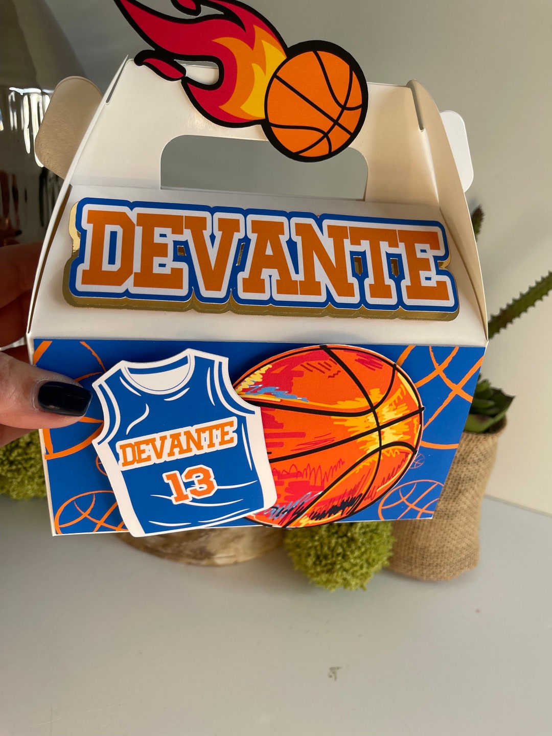 Basketball Party Favor Box, Basketball Treat Box, Basketball Birthday