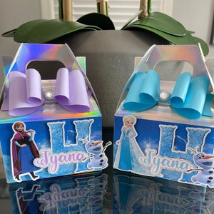 Frozen party favor, Frozen goody boxes, Frozen birthday, Frozen custom box, Frozen theme party, Frozen birthday decorations