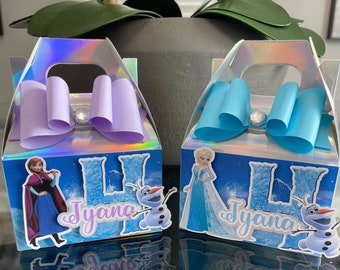 Recuerdos de fiesta de Frozen, Cajas de regalos de Frozen, Cumpleaños de Frozen, Caja personalizada de Frozen, Fiesta temática de Frozen, Decoraciones de cumpleaños de Frozen