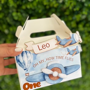 Airplane party favor box, Airplane birthday theme, Airplane birthday decoration, Airplane goody bag, Boy first birthday theme,