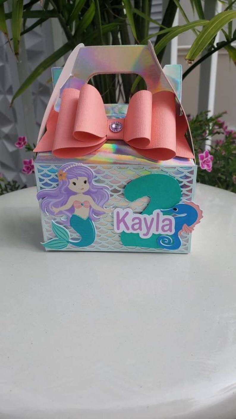 Mermaid Party Favor Box, Mermaid Treat Box, Mermaid Birthday Box ...