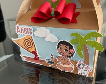 Baby Moana party favor box, Baby Moana party decorations, Baby Moana party supplies, Baby Moana treat box, Moana birthday theme,