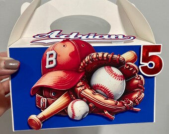 Baseball Party Favor Box, Baseball Birthday Theme, Baseball Birthday Decorations, Sport Birthday Theme, Sport Birthday Decoration,