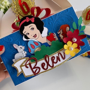 Snow White birthday party favor box, Snow White birthday decorations, Snow White birthday theme, Snow White Goody Bag, Princess birthday