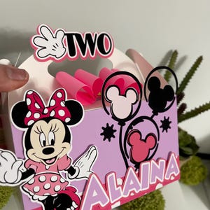 Minnie  party favor box,  Minnie goody bags, Minnie birthday theme, Minnie birthday decorations, Minnie Personalized party box