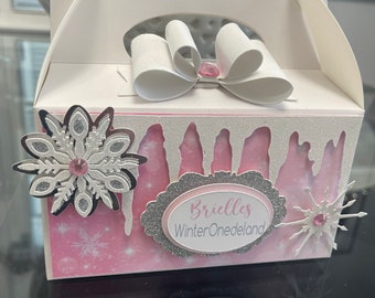 Winter wonderland party Favor box, Winter Onederland party box, Winter wonderland birthday decorations, Winter Onederland birthday theme