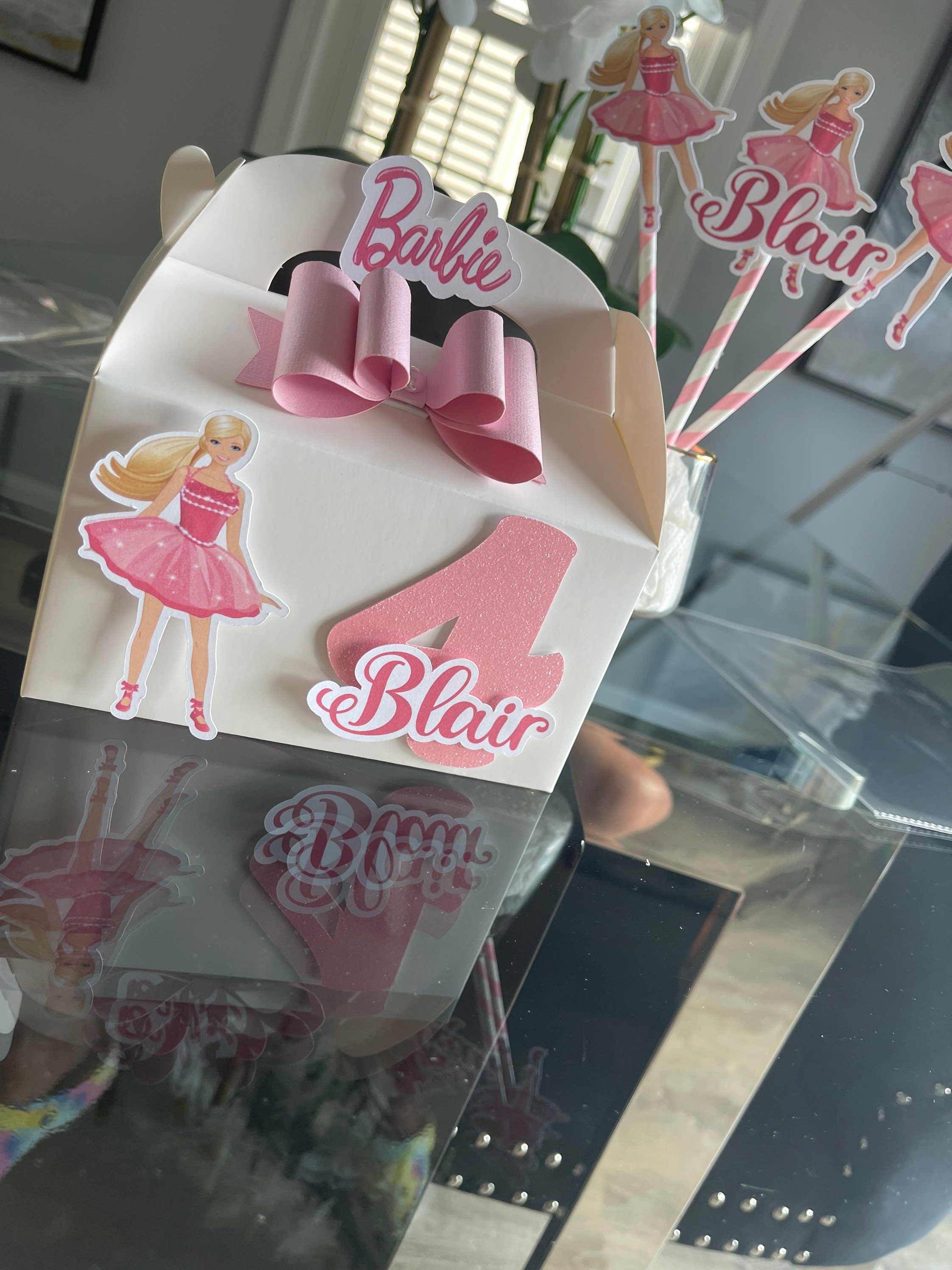 Barbie party favor box and props Barbie birthday supplies Etsy